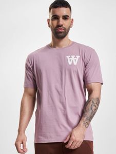 sportliches Wood Wood Herren T-Shirt mit Baumwolle Violett