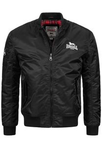 schlichte Lonsdale London Herren Jacke Reißverschluss Taschen Schwarz