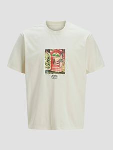 T-shirt homme Jack & Jones confortable en coton, blanc crème