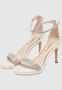 Sandalias casuales Buffalo para mujer, color blanco crema.