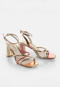 leichte Buffalo Damen Sandalen Gold/Rot