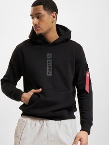 lässiger Alpha Industries Herren Hoodie mit Baumwolle Schwarz