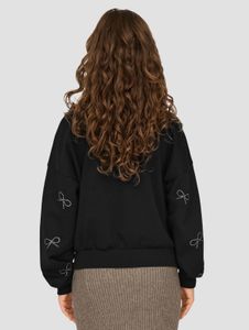 Sudadera de mujer Casual Only de algodón, color negro.