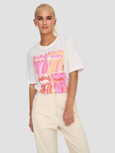 T-shirt sport Only pour femmes, en coton blanc