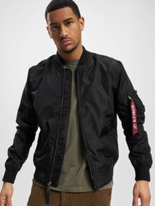 Simple Alpha Industries men's jacket, zip and Velcro closure, black