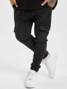 Elegantes pantalones vaqueros elásticos premium para hombre de 2 años con bolsillos con cremallera, de algodón, color negro.