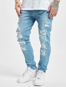 Jeans da uomo Modern 2Y Premium, vestibilità slim, elasticizzati, con zip e in cotone, colore blu.