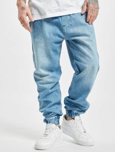 Cómodos pantalones vaqueros premium para hombre de 2 años, elásticos, con cordón ajustable y cremallera, color azul algodón.