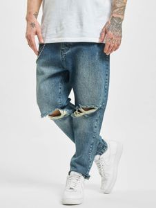 Comodi jeans da uomo 2Y Premium, vestibilità dritta, con zip, in denim e cotone, colore blu.