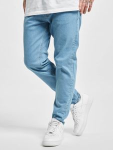 Pantalones vaqueros modernos 2Y Premium para hombre, corte ajustado, elásticos, con cremallera y de algodón azul.