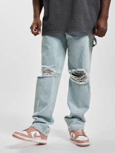 stylische Karl Kani Herren Jeans Reißverschluss Taschen mit Baumwolle Blau
