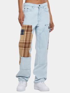 lässige Karl Kani Unisex Jeans Reißverschluss Taschen 270 g/m² mit Baumwolle Blau