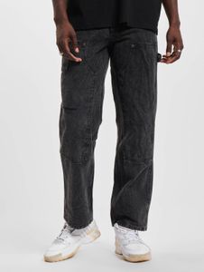 Jeans da uomo moderni Karl Kani, vestibilità dritta, con tasche, in cotone, neri