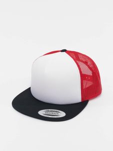 lässige Flexfit Unisex Cap Mesh 330 g/m² Weiß/Rot/Schwarz
