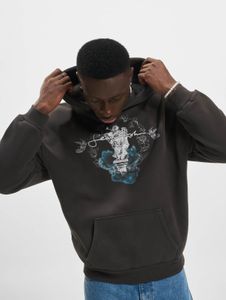 Soft Sean John men's hoodie with drawstring and ribbed cuffs, cotton, black