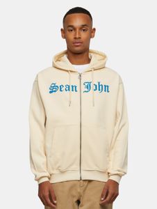 Sudadera con capucha cómoda para hombre de Sean John, 450 g/m², algodón, color beige.