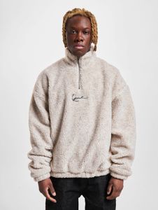 Soft Karl Kani men's sweatshirt with zipper, 420 g/m², ecru-white