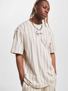 T-shirt casual da uomo Karl Kani, 220 g/m², cotone, ecru-bianco