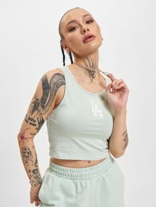 Camiseta deportiva New Era para mujer, color verde pastel.