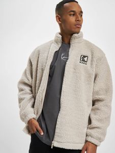 moderne Karl Kani Herren Jacke Taschen Fleece 420 g/m² Beige