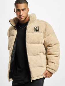 schlichte Karl Kani Herren Jacke Taschen Fleece 420 g/m² Beige