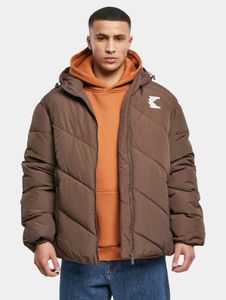 Chaqueta funcional para hombre de Karl Kani con bolsillos, acolchada, color marrón.