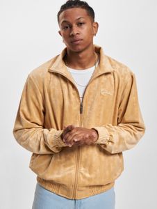 schlichte Karl Kani Herren Jacke Rippbündchen Beige