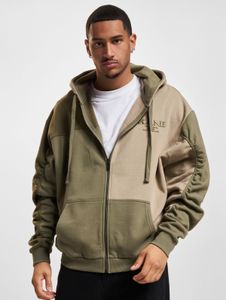 Sudadera moderna para hombre Karl Kani con capucha y cremallera, color verde.