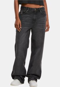 bequeme Karl Kani Damen Jeans Straight Fit mit Baumwolle Schwarz