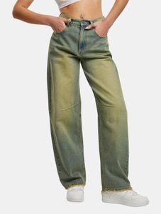 Comfortable Karl Kani women's jeans with cotton, blue/beige