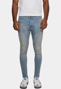 Elegantes pantalones vaqueros ajustados elásticos de algodón para hombre, talla 2Y Premium, color azul.