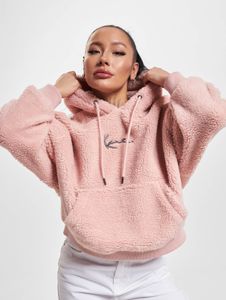 Sudadera con capucha suave para mujer de Karl Kani con cordón ajustable, 420 g/m², rosa.