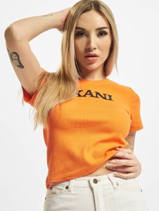 sportliches Karl Kani Damen T-Shirt 220 g/m² mit Baumwolle Orange