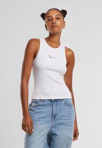 bequemes Karl Kani Damen T-Shirt Stretch 220 g/m² mit Baumwolle Weiß