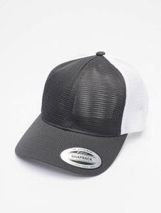 moderne Flexfit Unisex Cap gesteppt Mesh mit Baumwolle Grau/Weiß