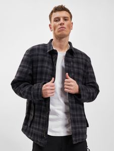 Casual Brandit men's jacket with cotton, black/grey