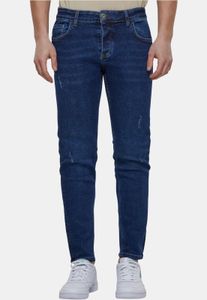 Comodi jeans skinny elasticizzati da uomo 2Y Premium con cerniera, in cotone, colore blu.