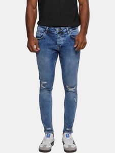 Jeans skinny elasticizzati da uomo 2Y Premium con cerniera, in cotone, blu.