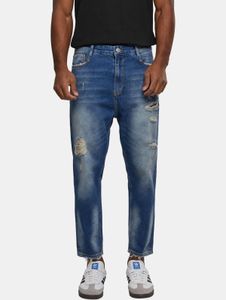 Pantalones vaqueros elásticos Casual 2Y Premium para hombre con cremallera, de algodón, color azul.