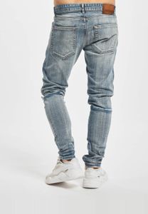 Elegantes pantalones vaqueros ajustados elásticos de algodón para hombre, talla 2Y Premium, color azul.