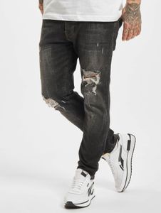 Pantalones vaqueros ajustados elásticos Modern 2Y Premium para hombre con algodón, color negro.