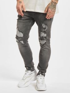 moderne 2Y Premium Herren Jeans Skinny Fit mit Baumwolle Dunkelgrau