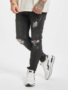 Casual 2Y Premium Men's Skinny Fit Stretch Jeans with Pockets, Cotton, Black