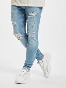 stylische 2Y Premium Herren Jeans Skinny Fit Reißverschluss Stretch Blau