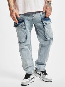 stylische 2Y Premium Herren Jeans Kordelzug Skinny Fit mit Baumwolle Blau