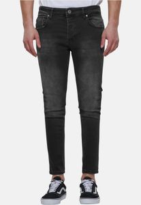 stylische 2Y Premium Herren Jeans Skinny Fit Stretch Reißverschluss mit Baumwolle Schwarz