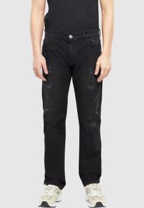 Jeans da uomo 2Y Premium elasticizzati con tasche, in cotone, neri, eleganti.