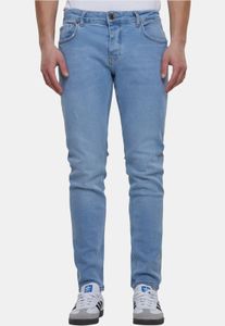 lässige 2Y Premium Herren Jeans Skinny Fit Stretch Reißverschluss mit Baumwolle Blau