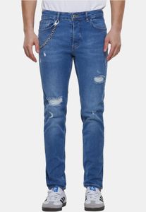 Comfortable 2Y Premium Men's Stretch Jeans with Zipper, Cotton, Blue