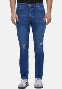 Comfortable 2Y Premium Men's Stretch Jeans with Zipper Pockets, Cotton, Blue